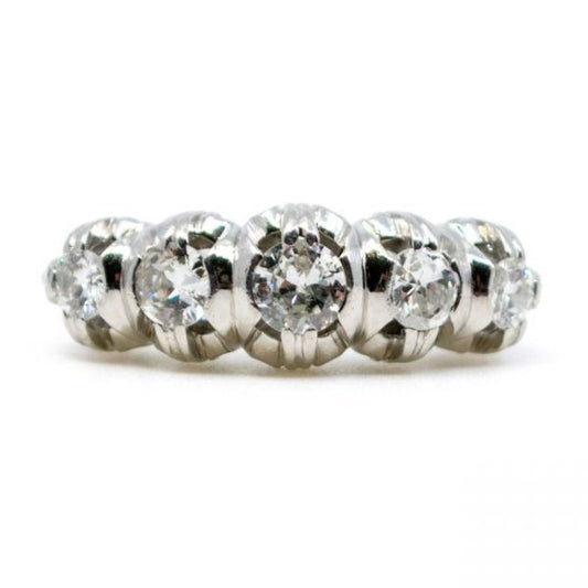 Antique Art Deco 1.20ct Diamond Five Stone Ring