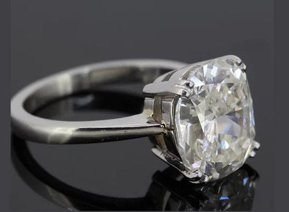 Cushion Cut 5.11 carat Diamond Solitaire Engagement Ring, in 18ct white gold.