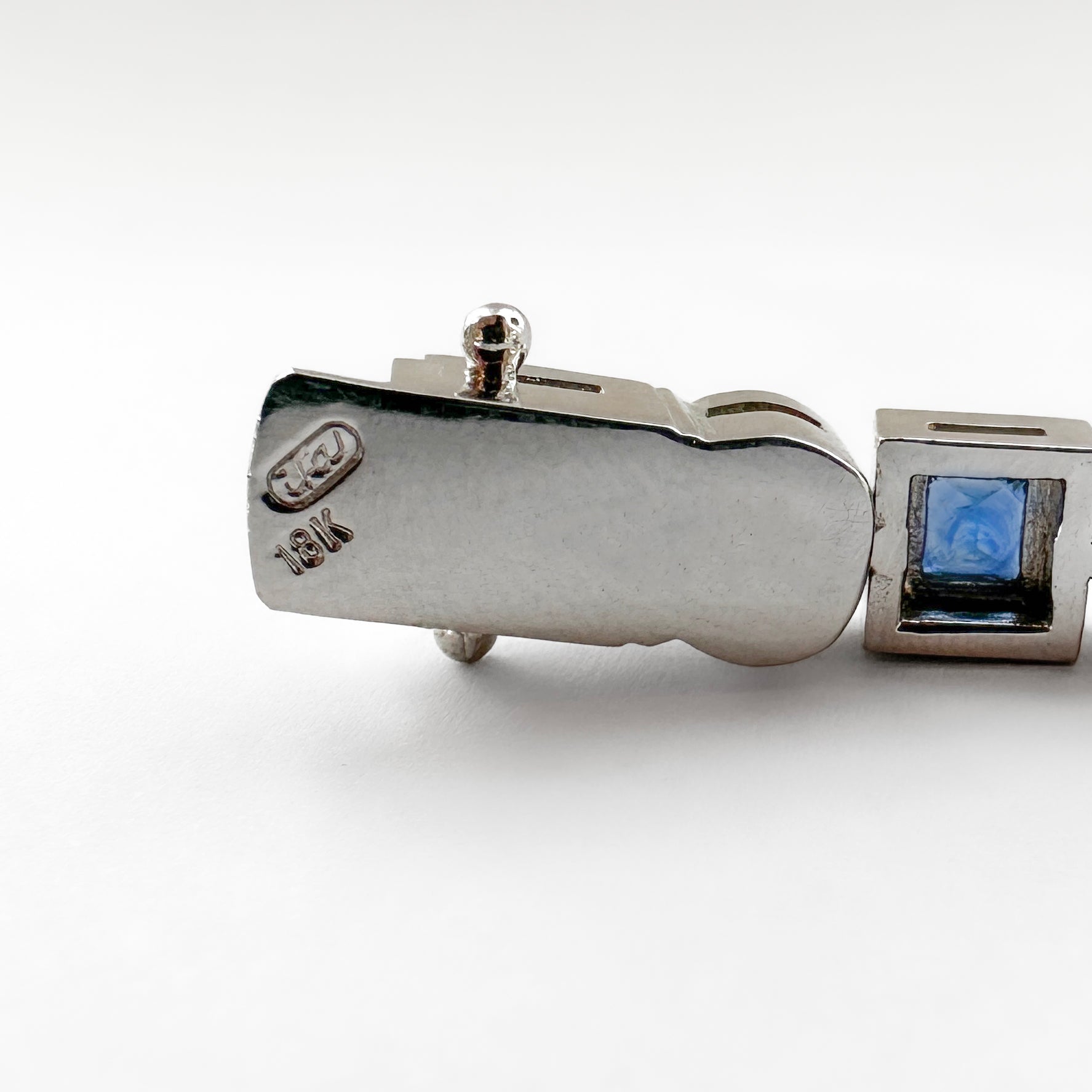 Vintage 4.2ct Princess Cut Sapphire and Diamond Bracelet