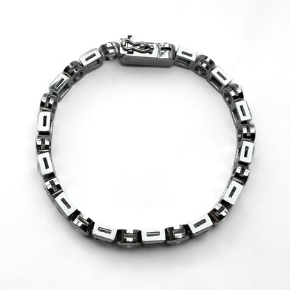 Vintage 4.2ct Princess Cut Sapphire and Diamond Bracelet