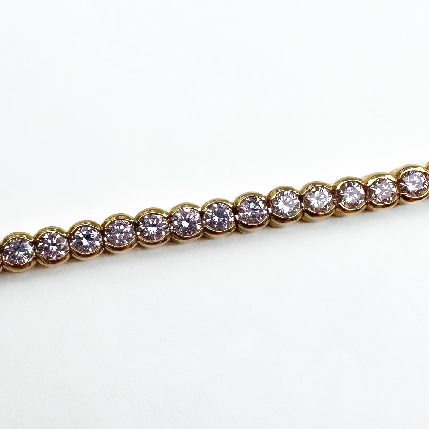 Vintage 3ct Natural Light Pink Diamond Line Bracelet