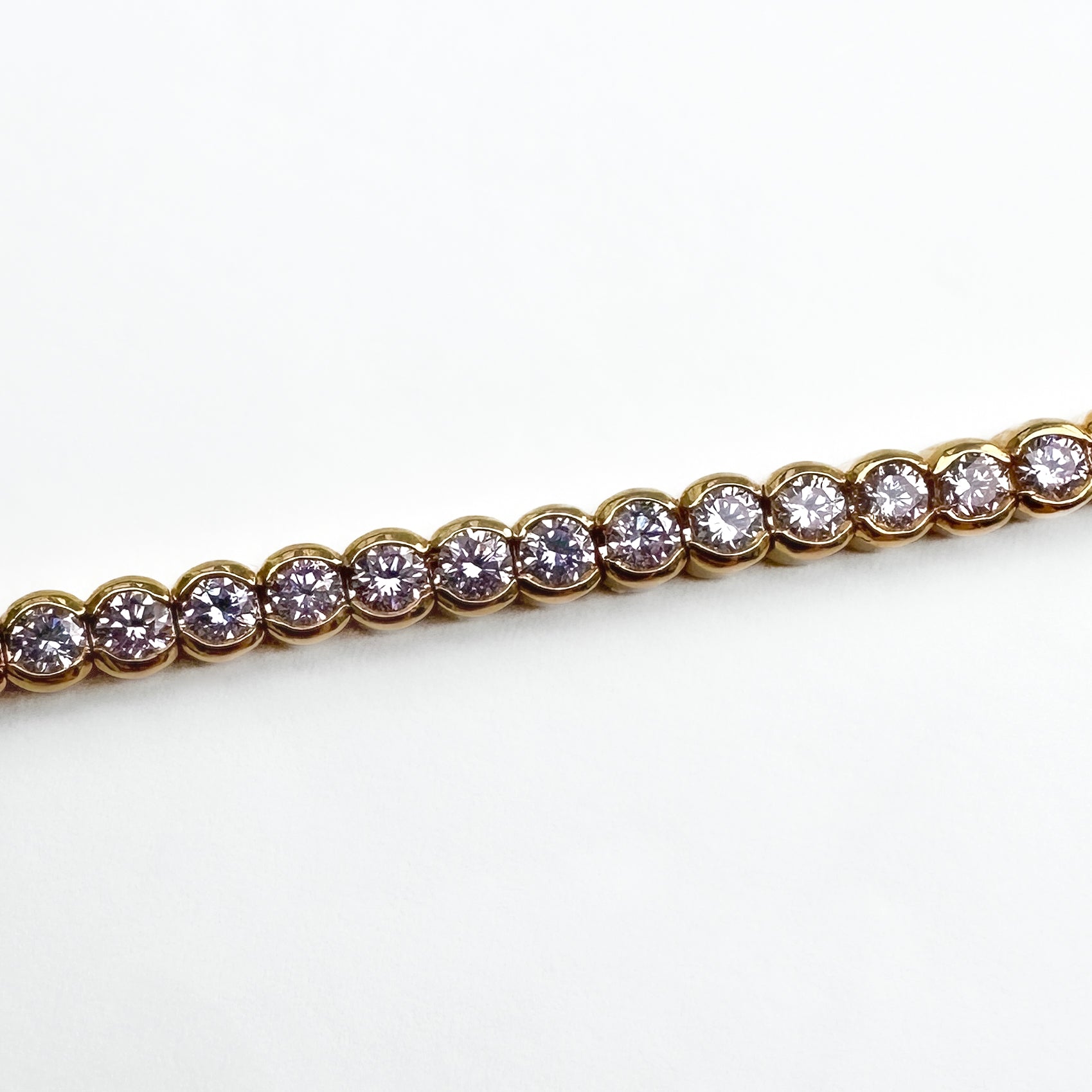 Vintage 3ct Natural Light Pink Diamond Line Bracelet