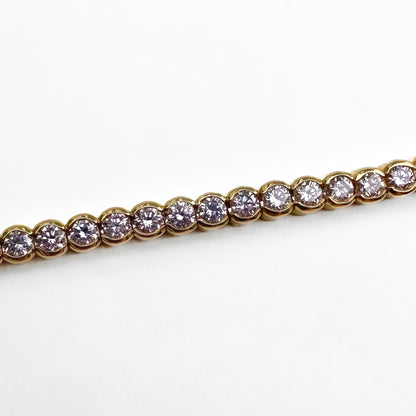 Vintage 3ct Natural Light Pink Diamond Line Bracelet