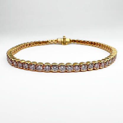 Vintage 3ct Natural Light Pink Diamond Line Bracelet