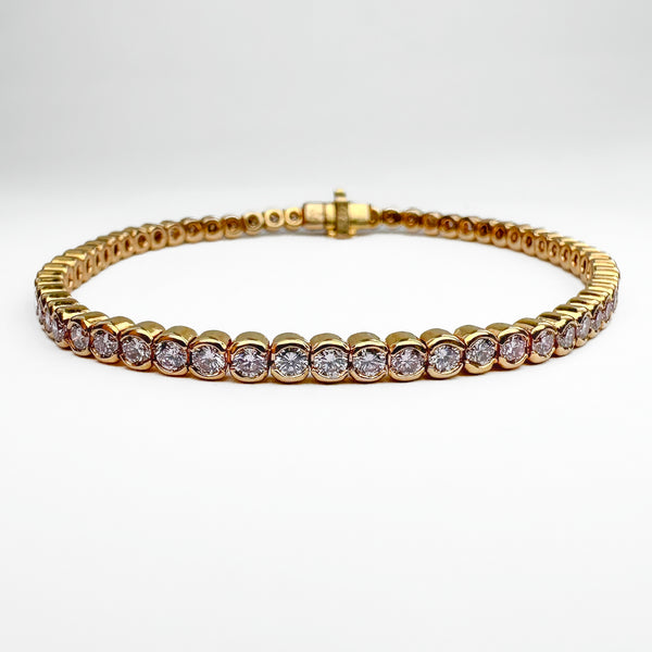 Vintage 3ct Natural Light Pink Diamond Line Bracelet