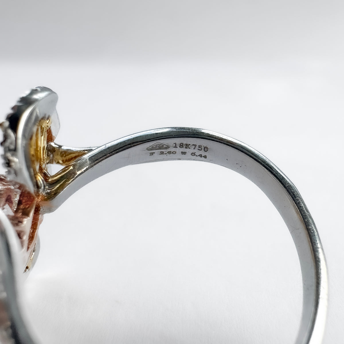 Yellow, Pink &amp; White Diamond Flower Ring