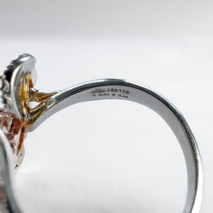 Yellow, Pink &amp; White Diamond Flower Ring