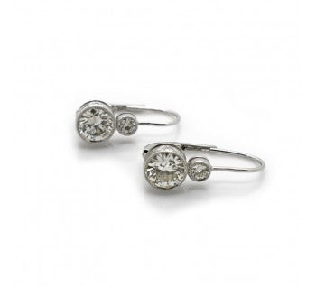 Diamond and Platinum Drop Earrings, 2.47 carat total