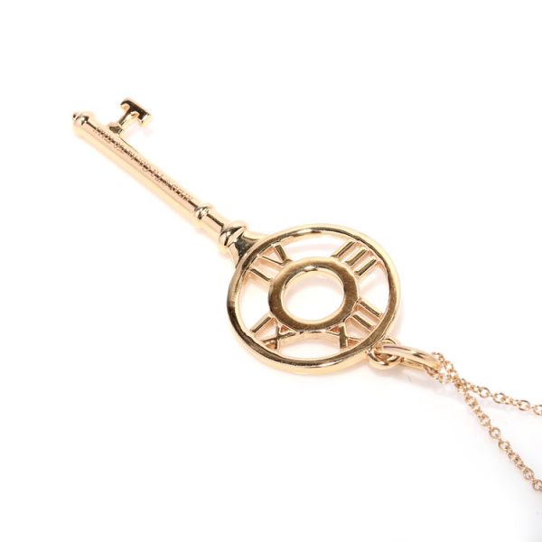 Tiffany and Co 18ct Gold and Diamond Atlas Key Pendant with Chain