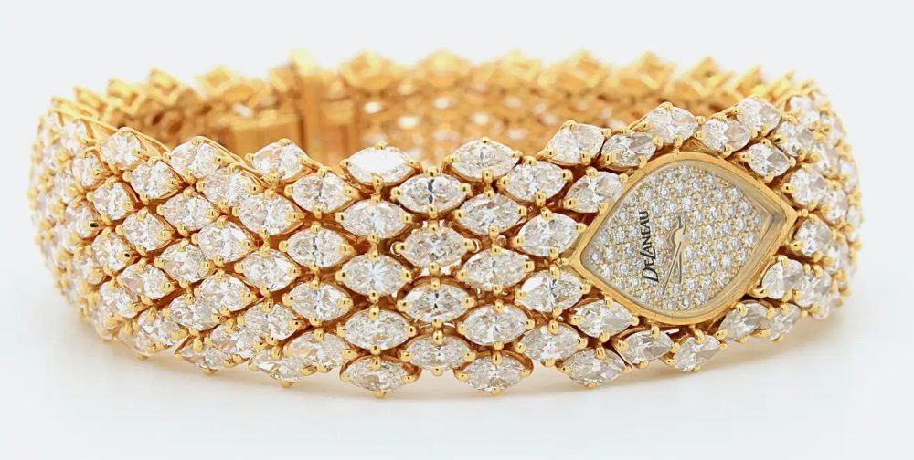 DeLaneau 35cts Diamond Watch in 18ct Yellow Gold