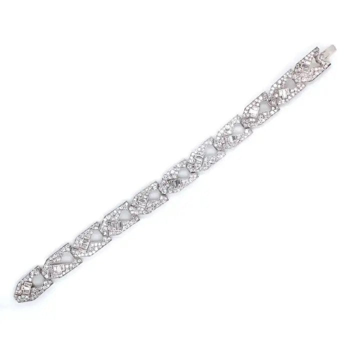 Art Deco Diamond Bracelet in Platinum, 13 carats