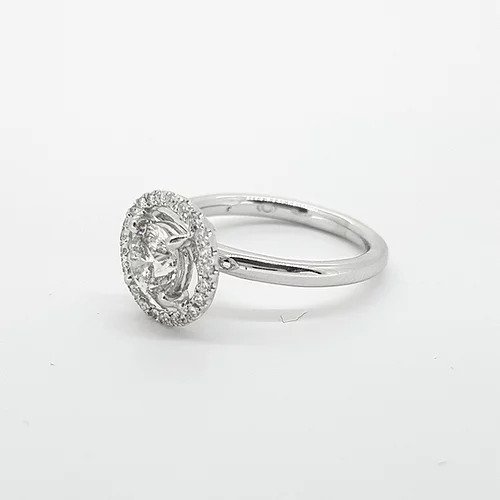 Diamond Halo Cluster Ring, 1.30 carats, in 18ct white gold