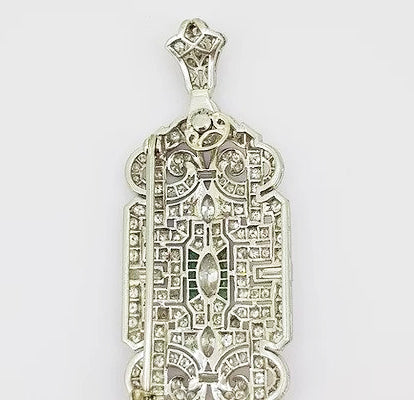 Antique Diamond and Emerald set Brooch come Pendant