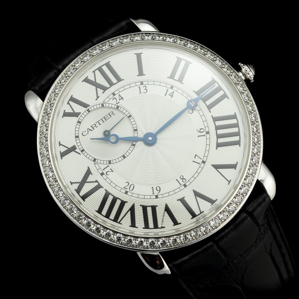 Vintage Ladies Cartier Ronde Louis WR007002 Manual Watch With Factory Diamond Bezel