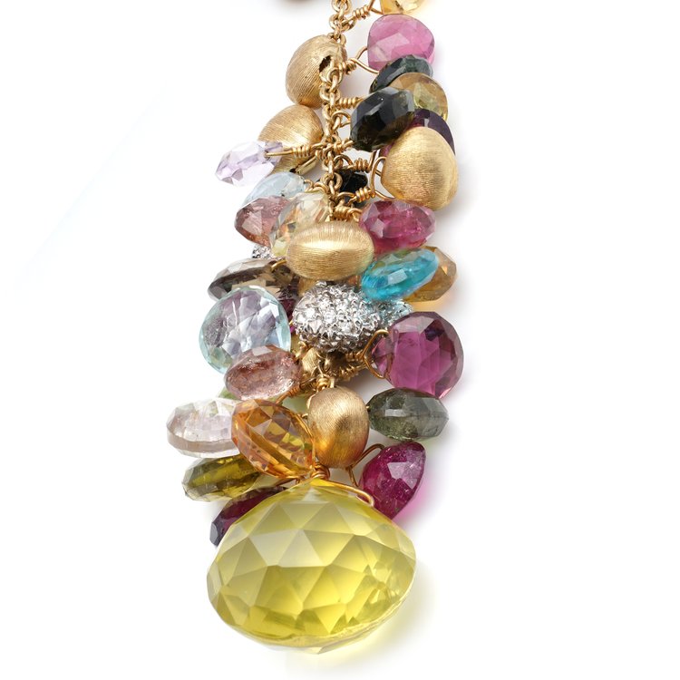 Marco Bicego Paradise Multi Gemstone Lariat Necklace