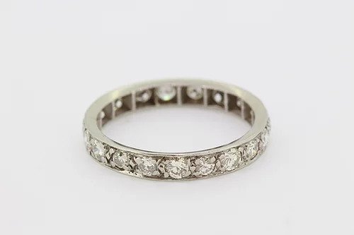 Diamond Full Eternity Band Ring in 18ct White Gold