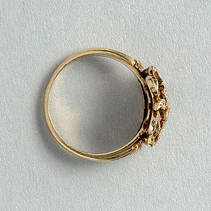 Vintage Sapphire and Diamond Double Heart and Bow Ring