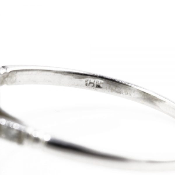 0.45ct Old Cut Diamond and Emerald Cluster Target Ring in 18ct White Gold