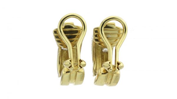 Boodles Princess Cut Diamond set 18ct Yellow Gold Clip on Earrings