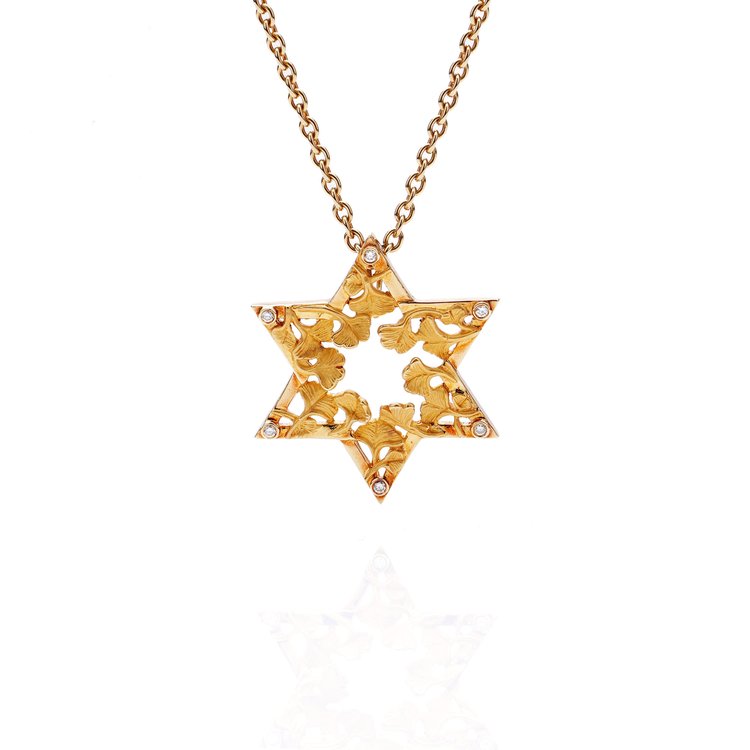 Carrera y Carrera 18ct Yellow Gold Star Pendant Necklace with Diamonds