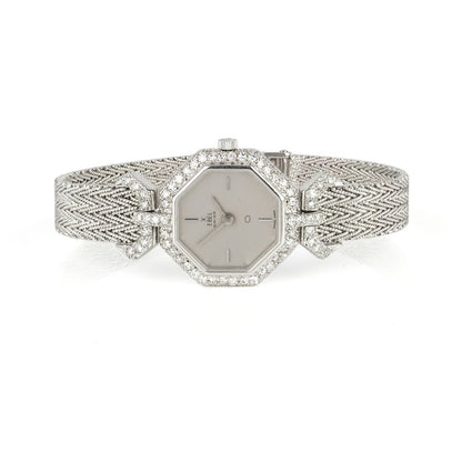 Ebel 18ct White Gold and Diamond Set Octagonal Bracelet Watch