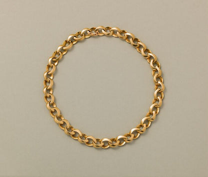 Vintage French 18ct Yellow Gold Fancy Link Curb Necklace