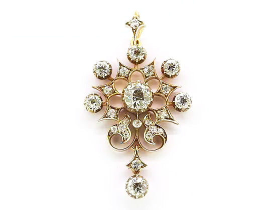 Antique Victorian Diamond Pendant, 5.95 carats in total