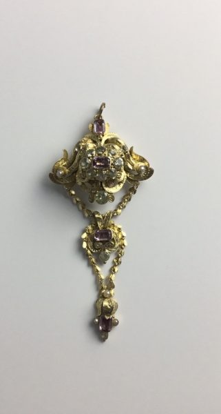 Antique Georgian Gem Set Brooch Pendant in High Carat Gold