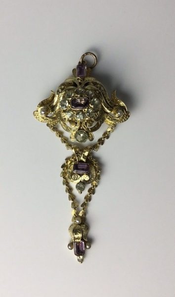 Antique Georgian Gem Set Brooch Pendant in High Carat Gold