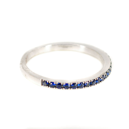 18 Carat White Gold Sapphire Half Eternity Band Ring, 0.35 Carat