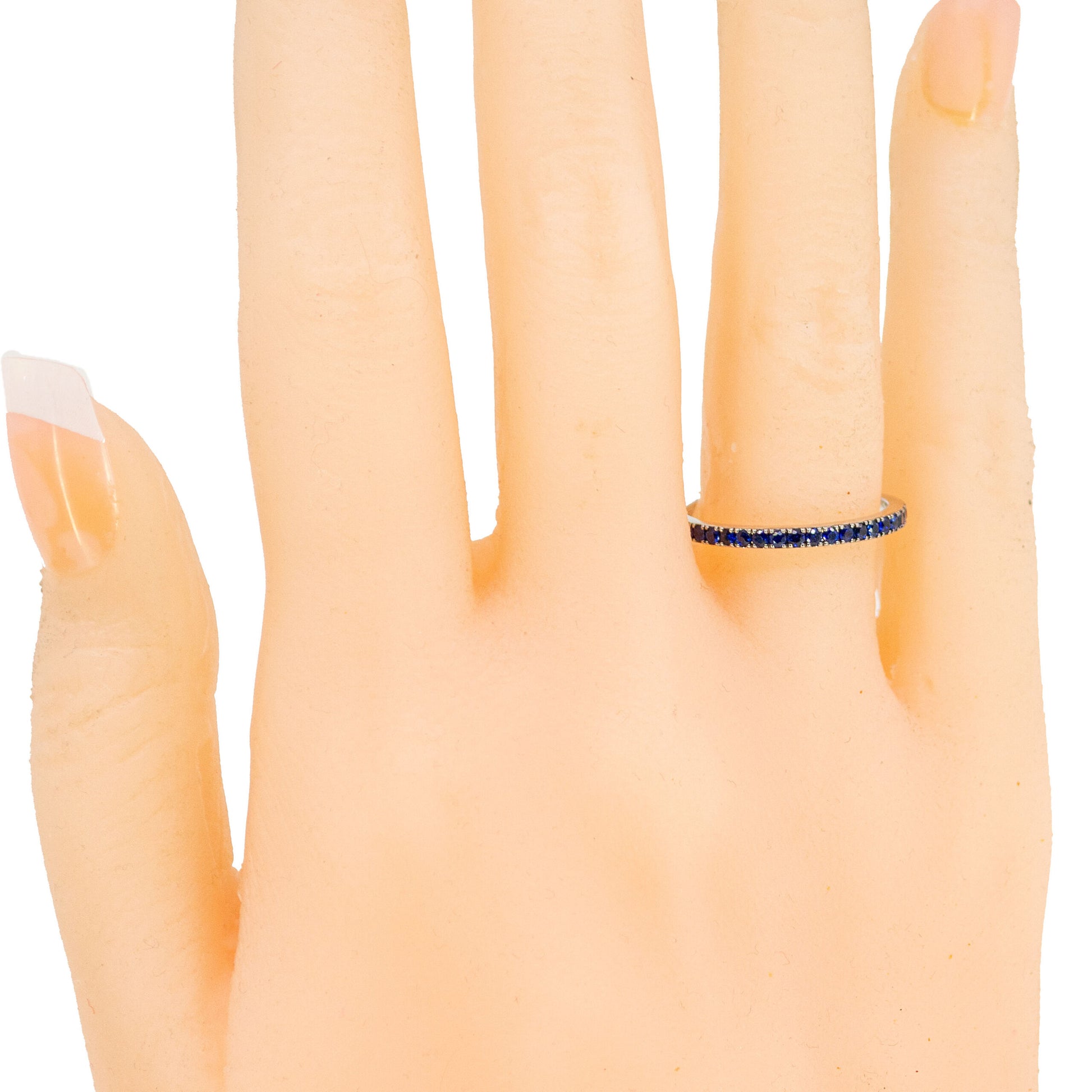 18 Carat White Gold Sapphire Half Eternity Band Ring, 0.35 Carat
