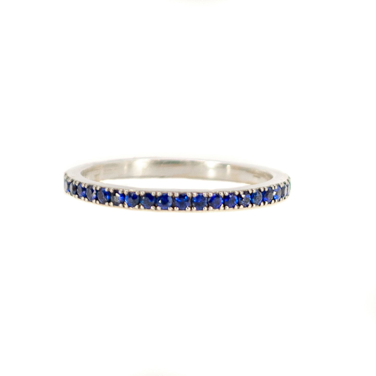 18 Carat White Gold Sapphire Half Eternity Band Ring, 0.35 Carat