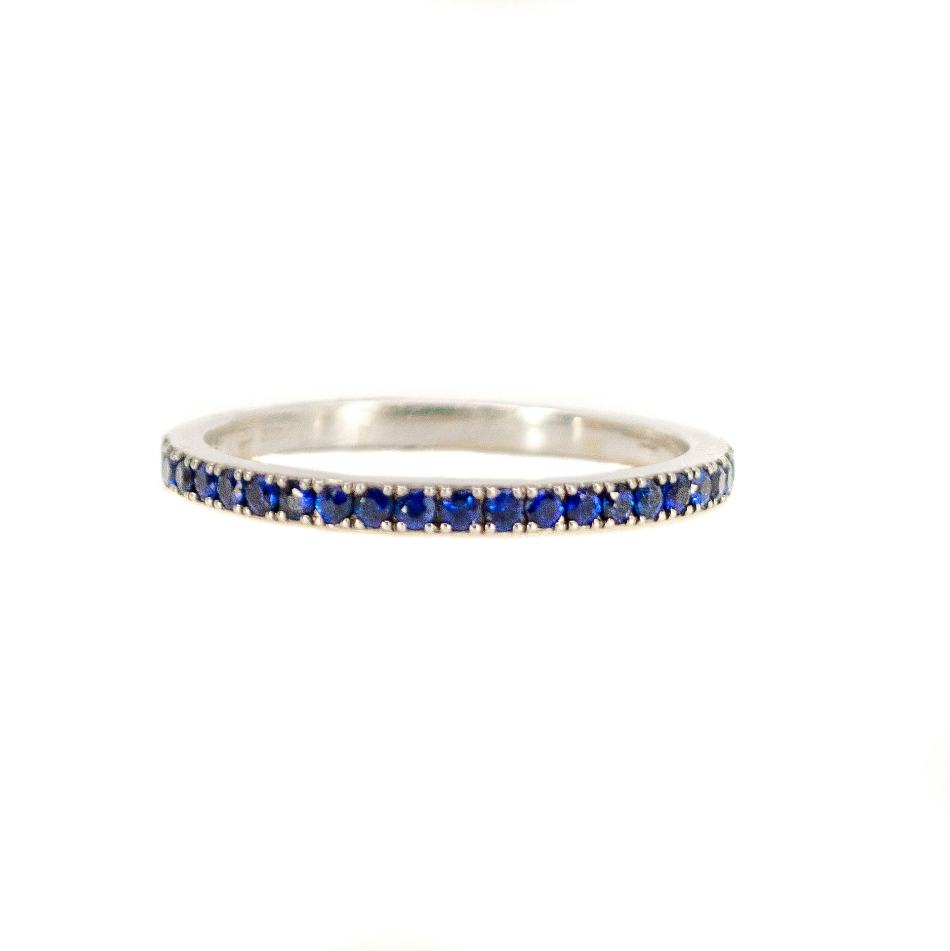 18 Carat White Gold Sapphire Half Eternity Band Ring, 0.35 Carat