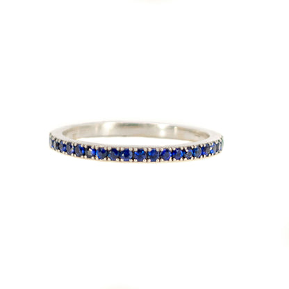 18 Carat White Gold Sapphire Half Eternity Band Ring, 0.35 Carat