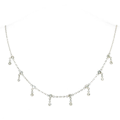 Old Mine Cut Diamond Platinum Festoon Fringe Necklace in Platinum