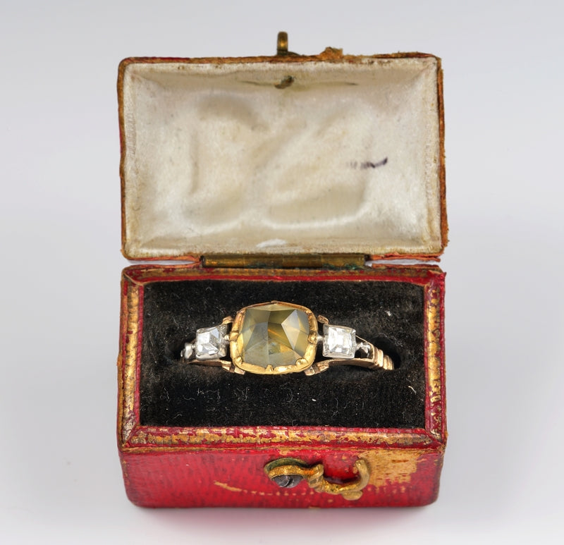 Rare Georgian 2ct Point Diamond and Table Cut Diamond Ring