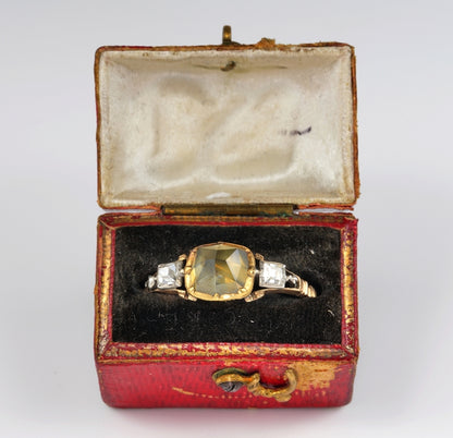 Rare Georgian 2ct Point Diamond and Table Cut Diamond Ring