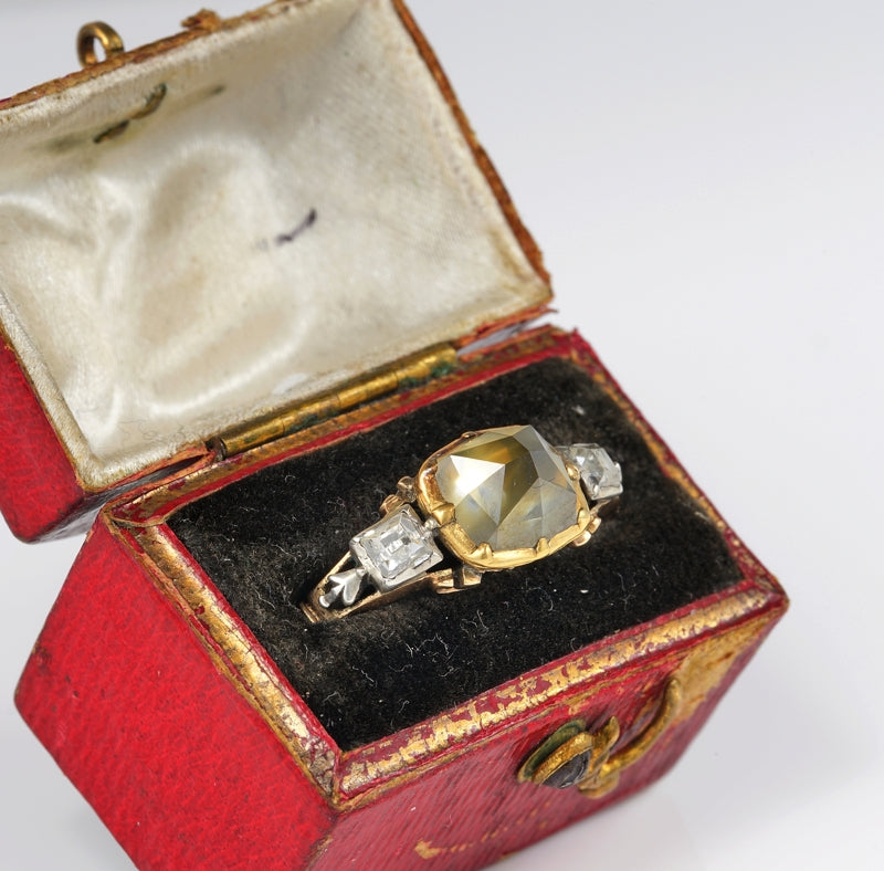 Rare Georgian 2ct Point Diamond and Table Cut Diamond Ring