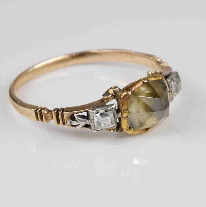 Rare Georgian 2ct Point Diamond and Table Cut Diamond Ring