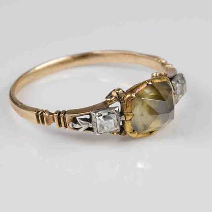 Rare Georgian 2ct Point Diamond and Table Cut Diamond Ring