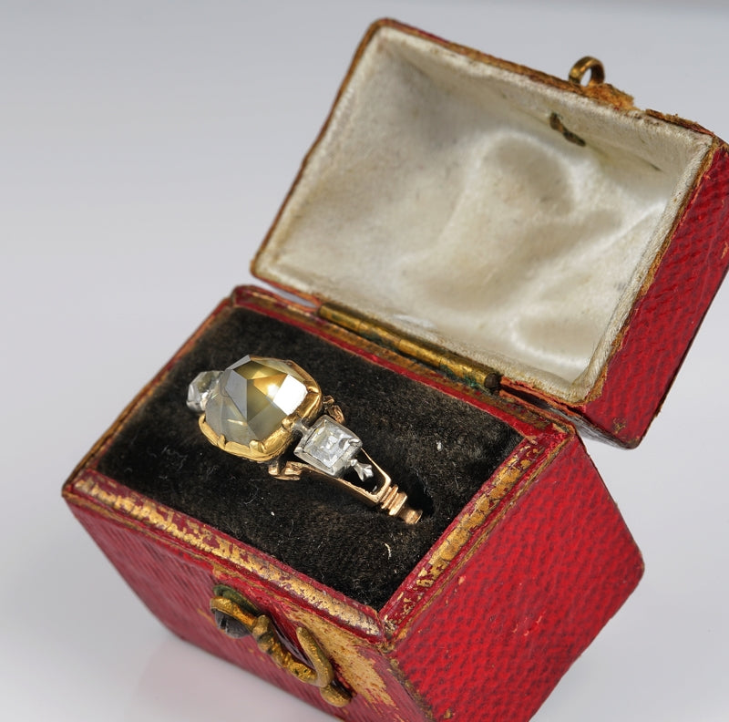 Rare Georgian 2ct Point Diamond and Table Cut Diamond Ring