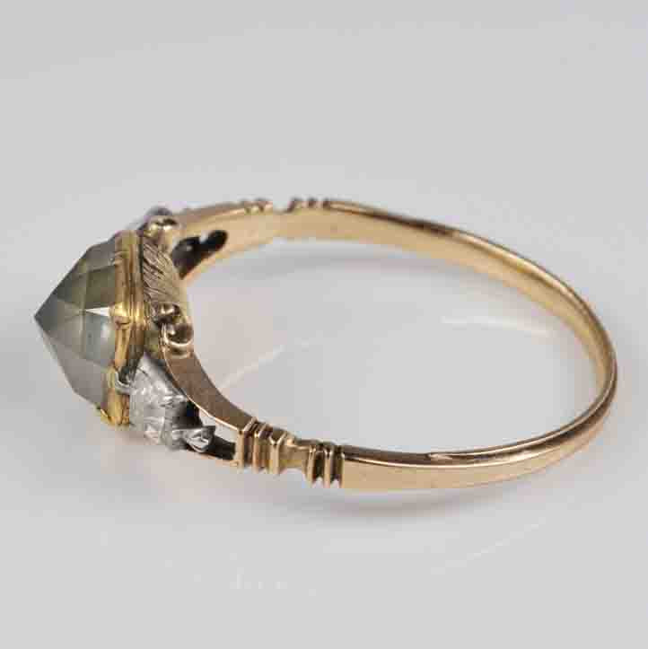 Rare Georgian 2ct Point Diamond and Table Cut Diamond Ring