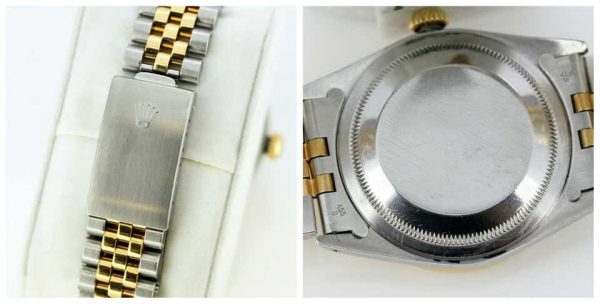 Vintage Rolex DateJust Green Dial and Diamond Set Two-Tone Wristwatch 16233