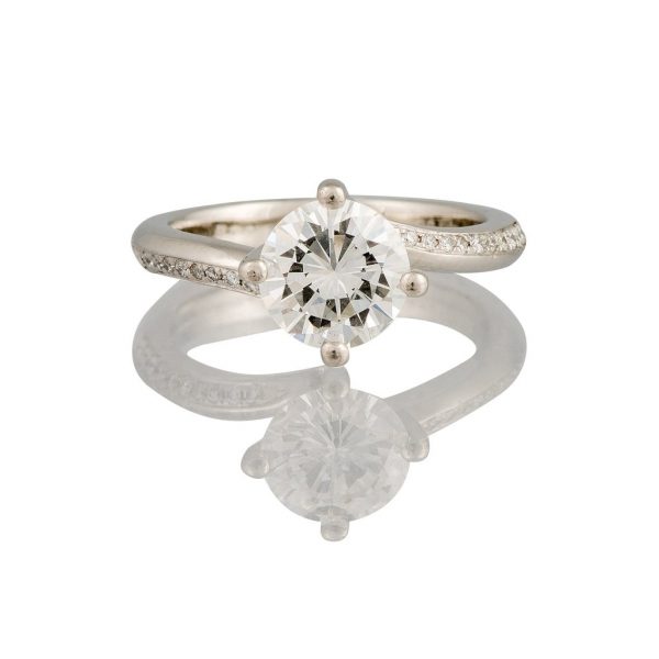 Diamond 1.25ct Twist Engagement Ring in Platinum, with GIA Certificate