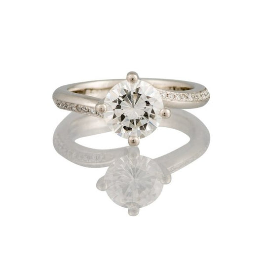Diamond 1.25ct Twist Engagement Ring in Platinum, with GIA Certificate