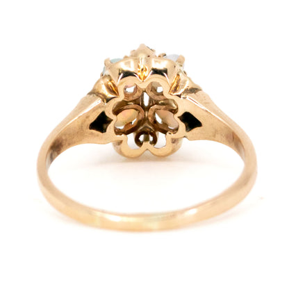 Victorian 10 Carat Yellow Gold Opal and Diamond Ring