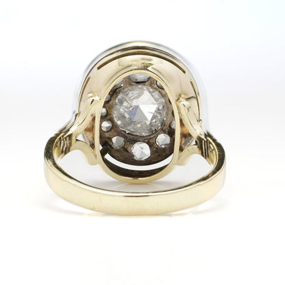 Antique Edwardian 1.60cts Rose Cut Diamond Cluster Ring