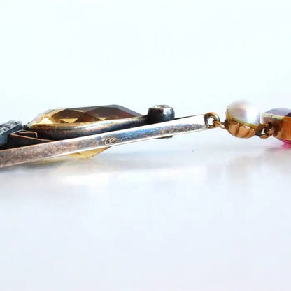 Antique Russian Multi Gemstone Necklace 19th century Circa 1890s