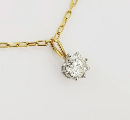 0.75ct Diamond Solitaire Pendant and Chain, 18ct Yellow Gold