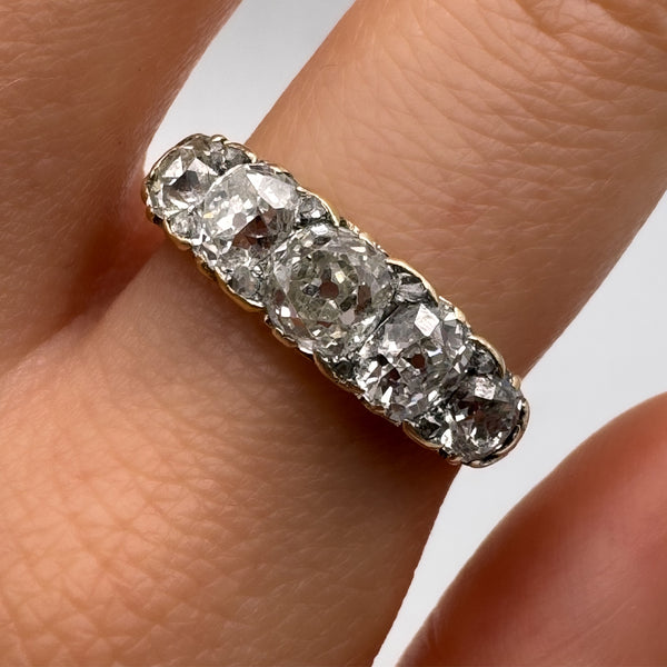 Antique Victorian Five Stone Diamond Engagement Ring